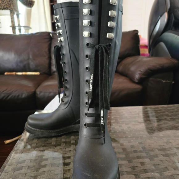 "Off White"  Tall " off white Wellington riding " boots - Picture 4 of 5